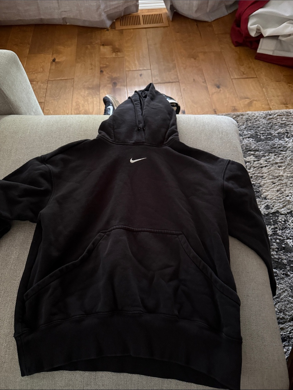 Nike Black Hoodie with White Swoosh